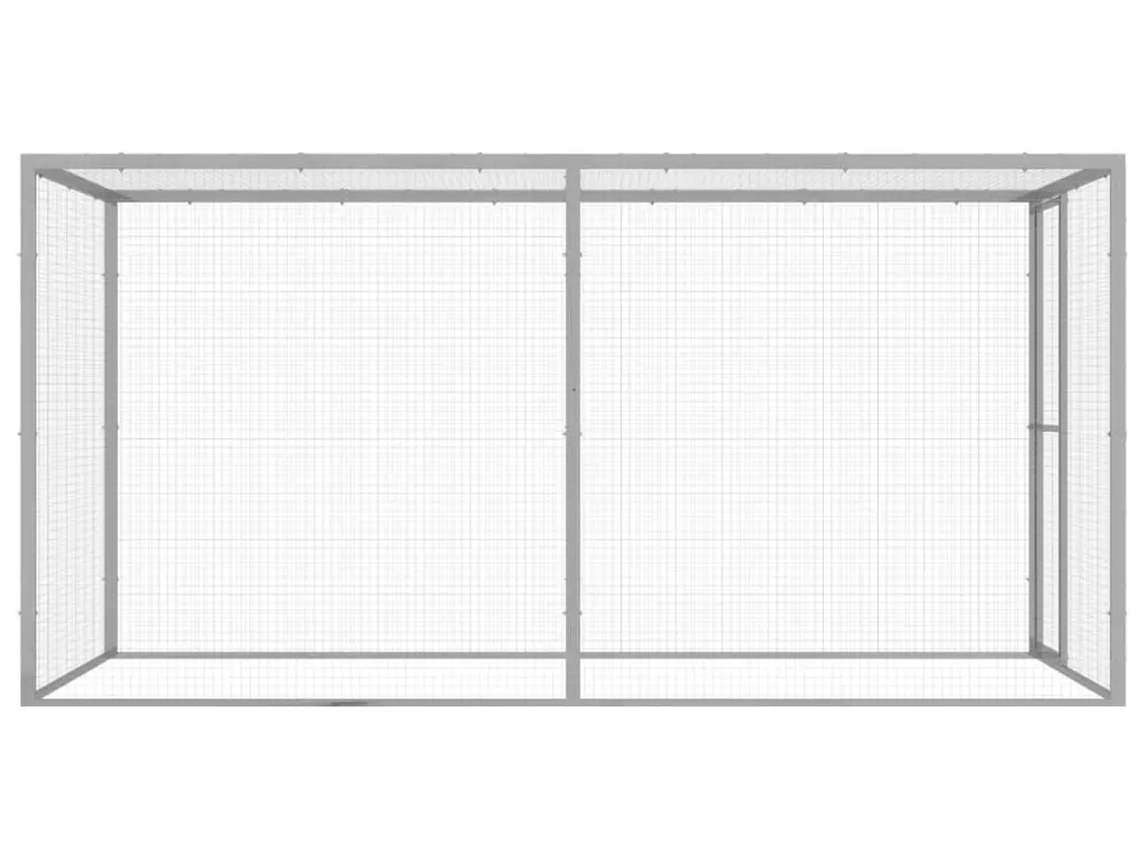 Billede 3 - Kattebur i galvaniseret stål - 3 x 1,5 x 1,5 m, sølvfarvet