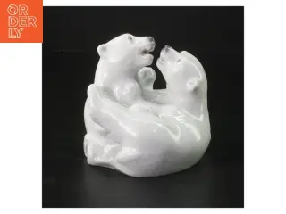 Porcelænsfigur af isbjørne fra lyngby nr. 90 (str. 10,5x10 cm)