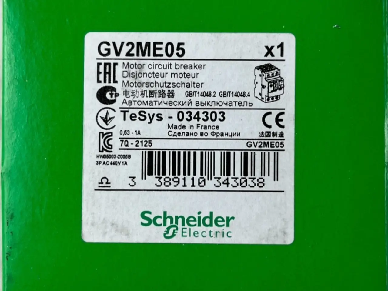 Billede 1 - Schneider Electric GV2ME05 Motor automatsikring A