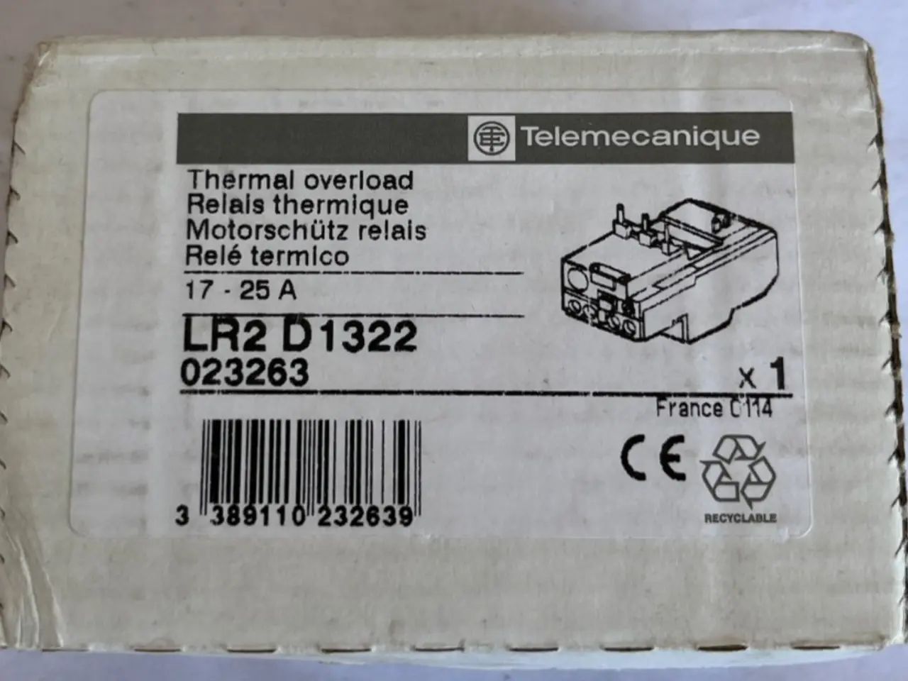 Billede 1 - Telemecanique LR2 D1322 Thermal Overload relæ Unit