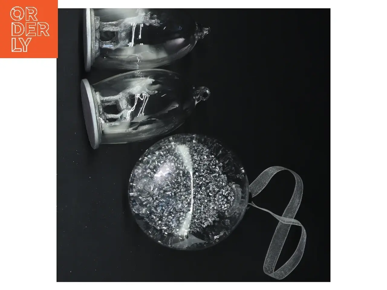 Billede 4 - Sølv og glas juledekorationer (str. Ø 10 og 10 cm og 19 cm)