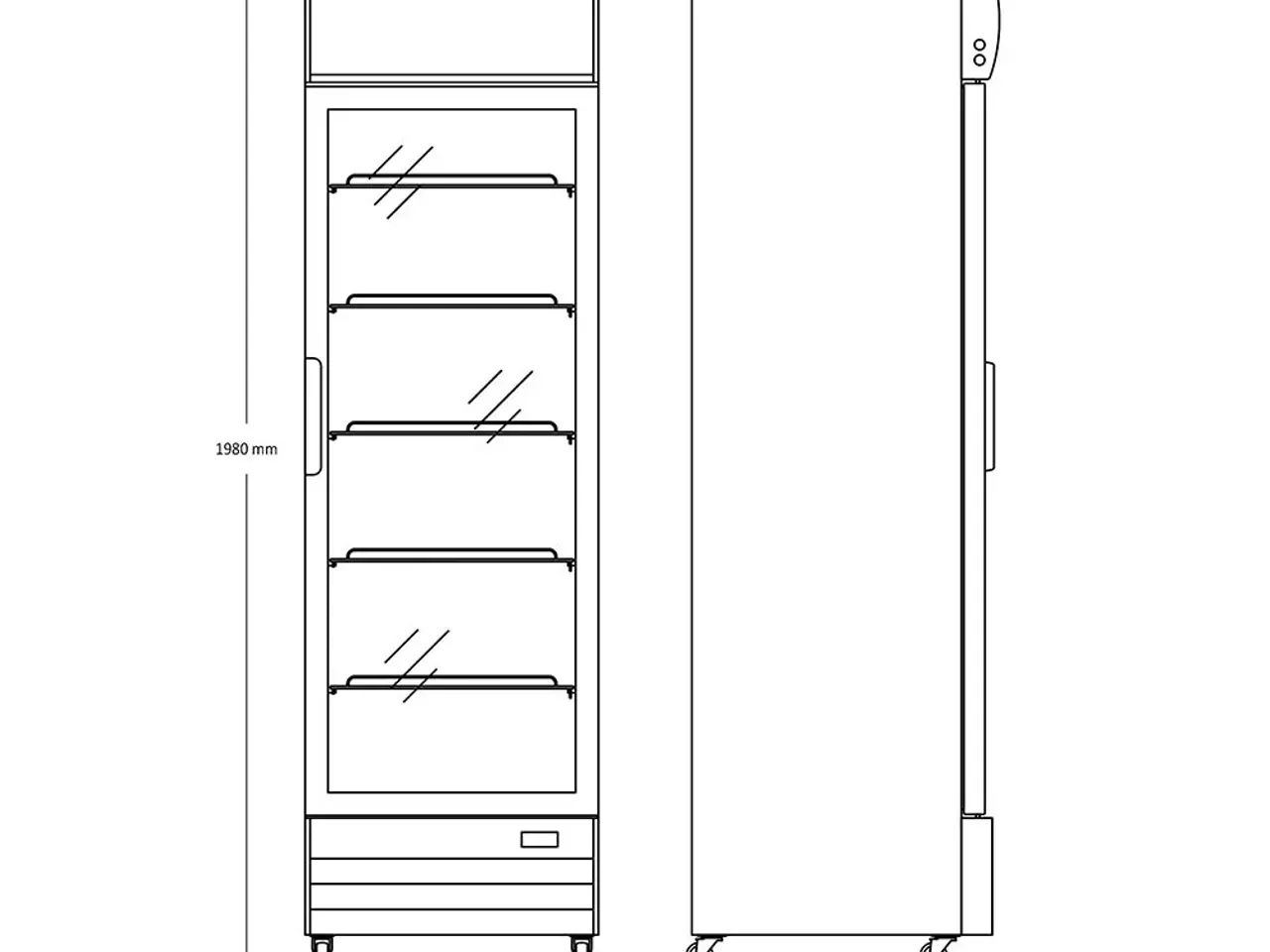 Billede 2 - Displaykøleskab 317 Liter – SD 417 E – hvid