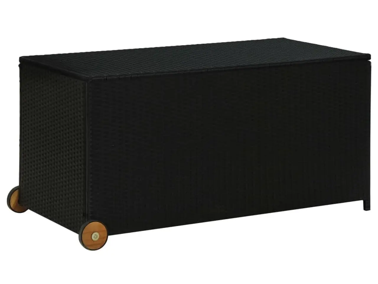 Billede 1 - Opbevaringskasse til haven 120 × 65 × 61 cm i sort polyrattan med hjul