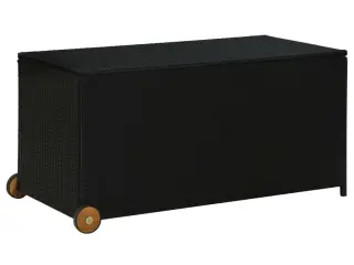 Opbevaringskasse til haven 120x65x61 cm polyrattan sort