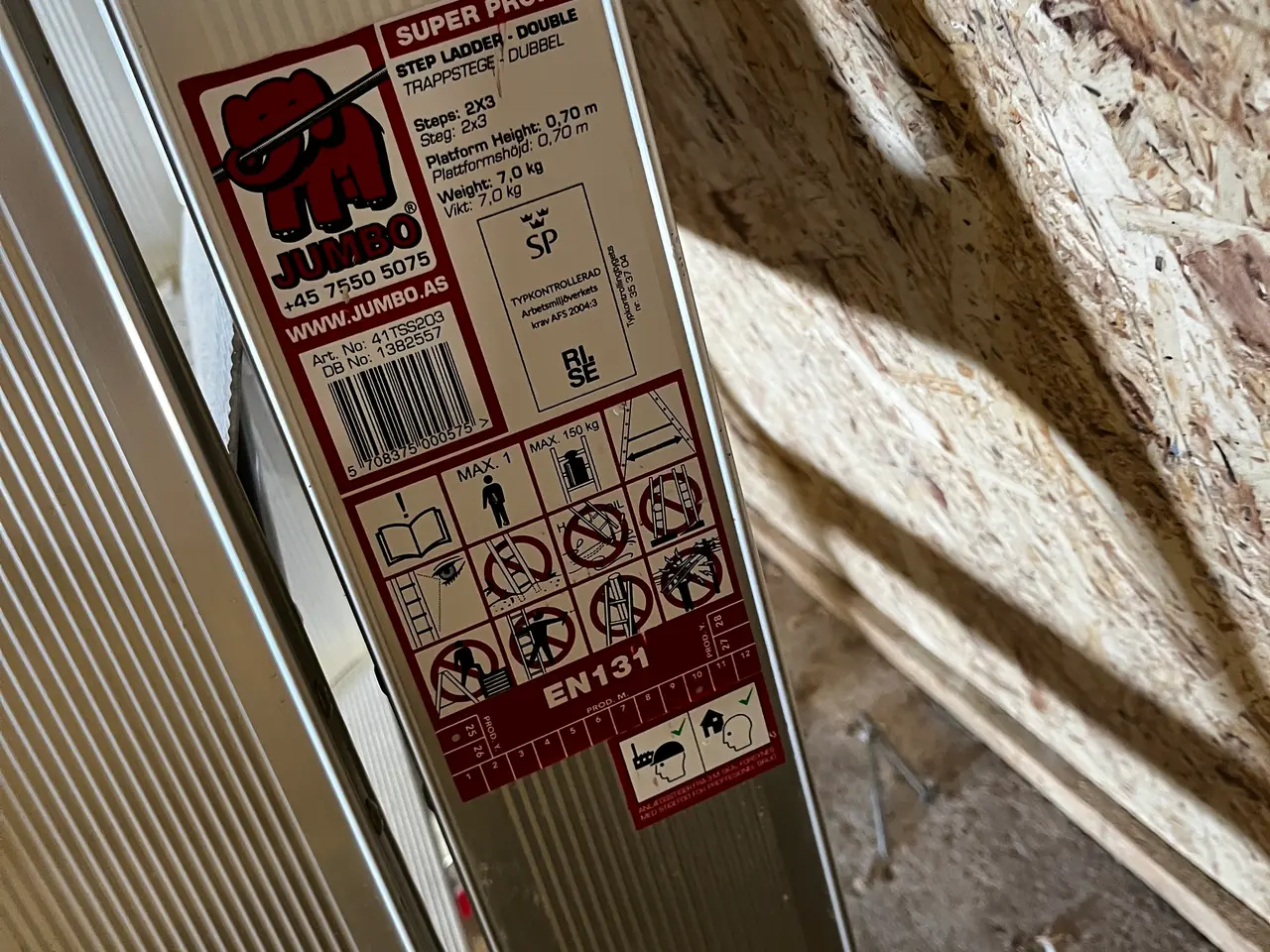 Billede 4 - Trappestie inkl. Arbejdslampe JUMBO