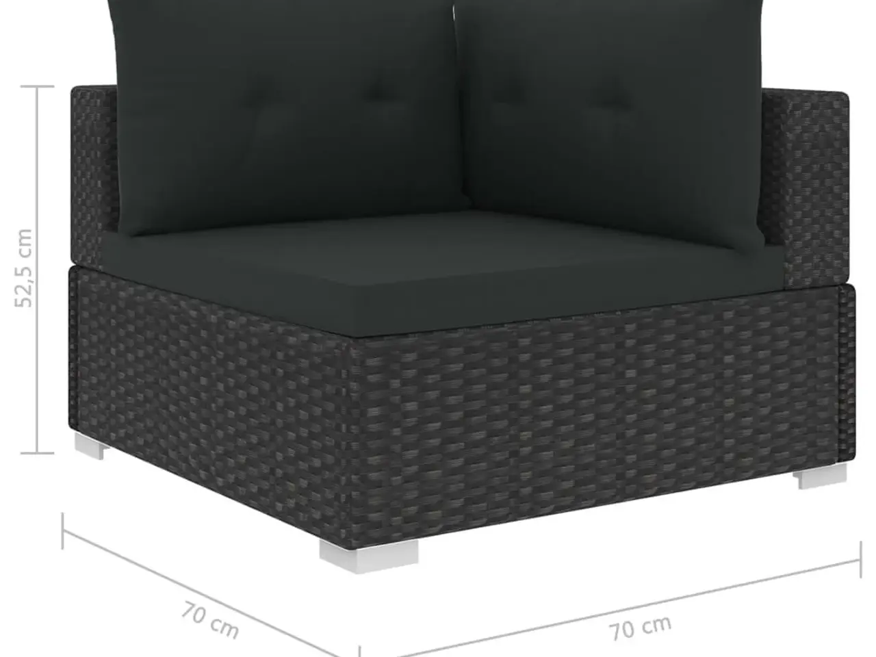 Billede 8 - Haveloungesæt 10 dele med hynder polyrattan sort