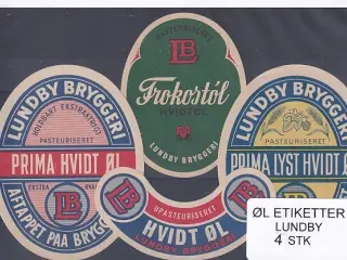 Øl Etiketter - Lundby 4 Stk.