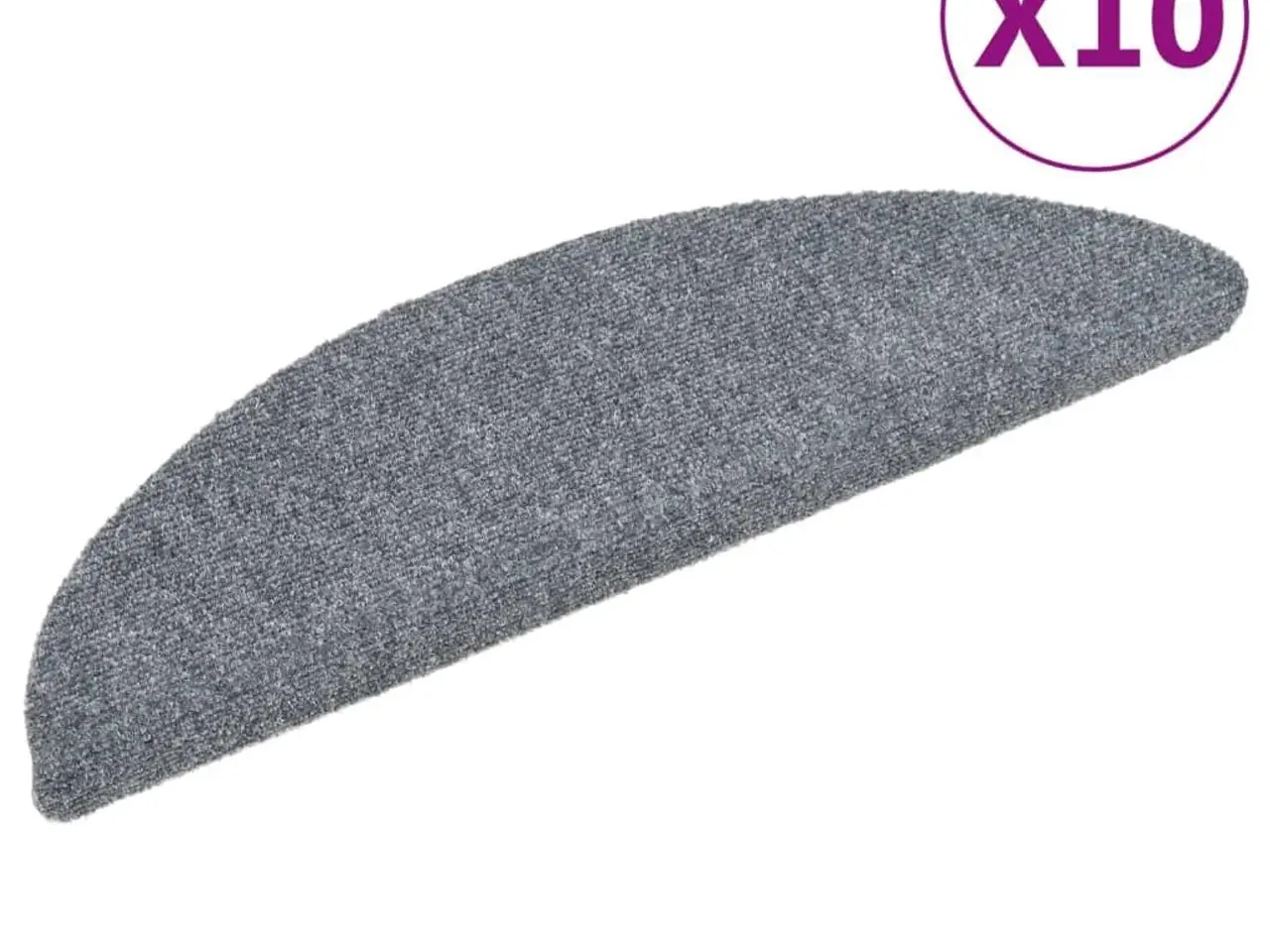 Billede 2 - Selvklæbende trappemåtter - 10 stk., 56×17×3 cm, tuftet lysegrå