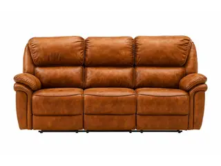 Christopher 3 pers Recliner Sofa - Cognac Ruskindsblød mikrofiber