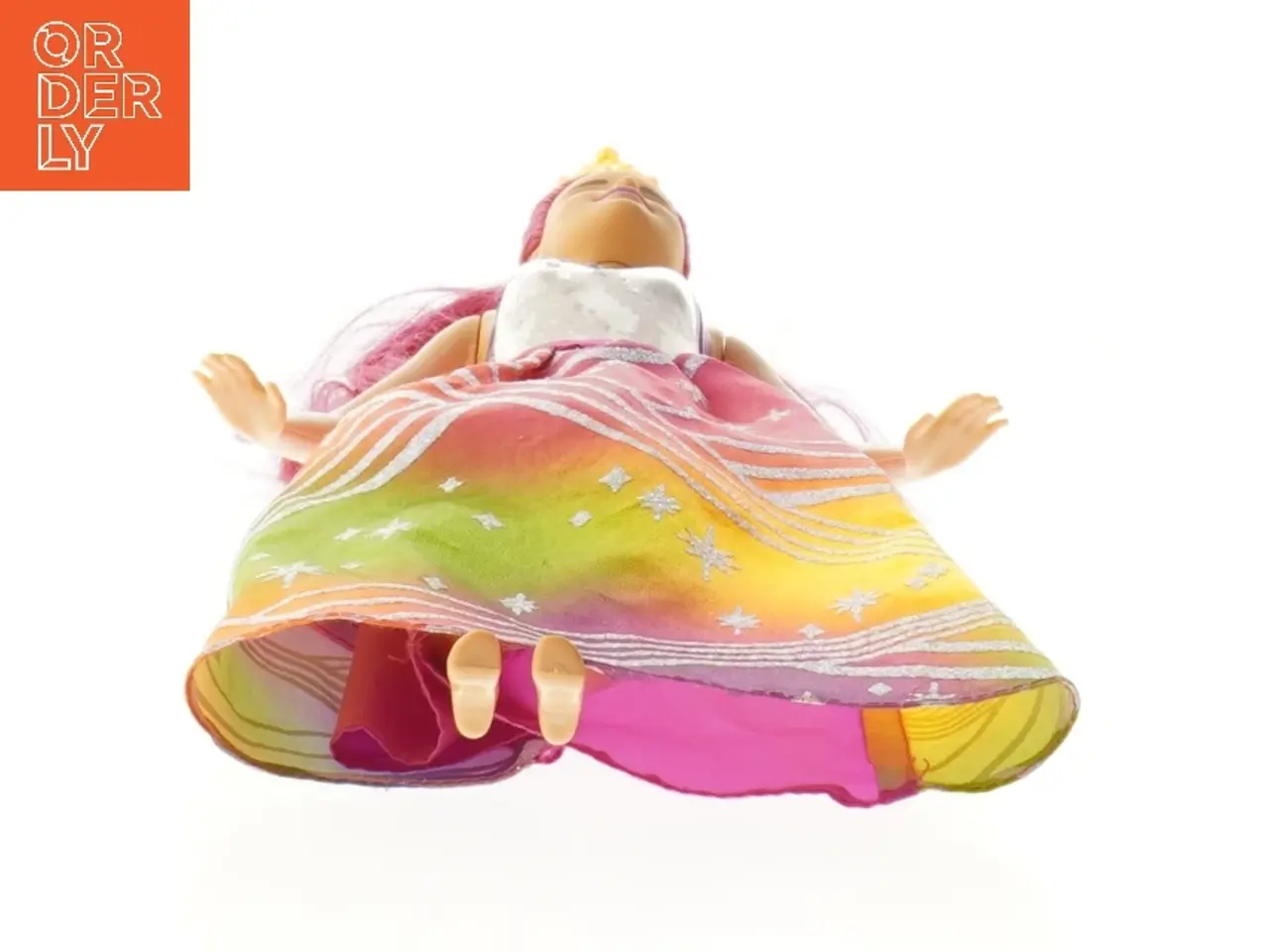 Billede 3 - Brugt modedukke med farverig kjole fra Barbie (str. 32 cm)