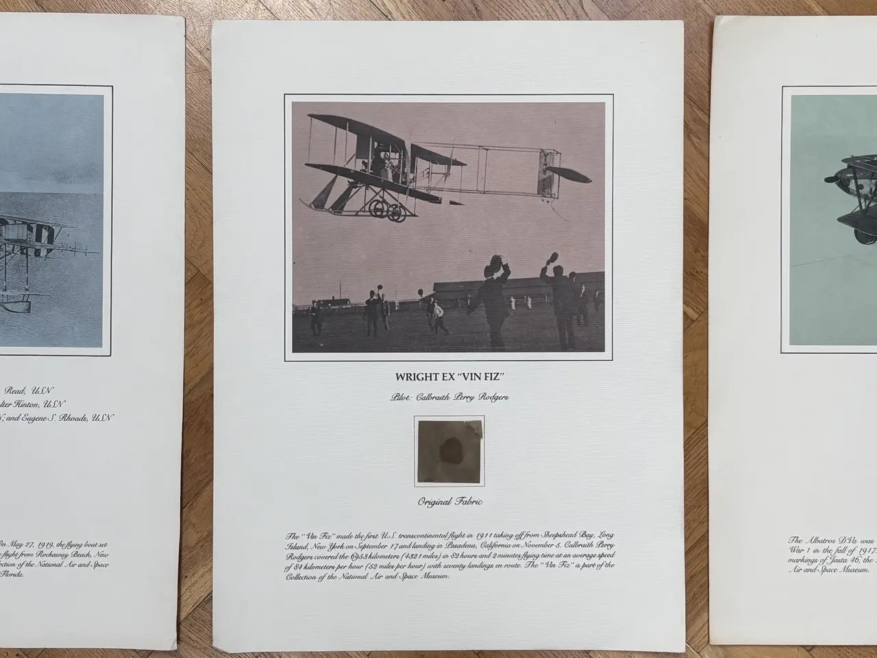 Billede 1 - 3 sjældne Smithsonian-flyplancher med original fly