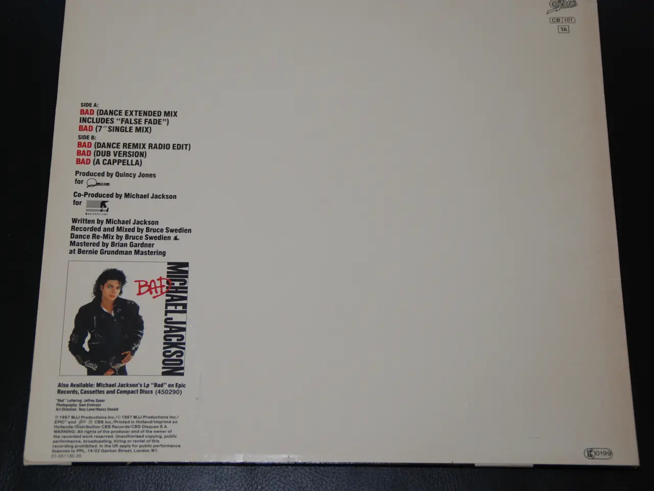 Billede 2 - Vinylplade - Michael Jackson