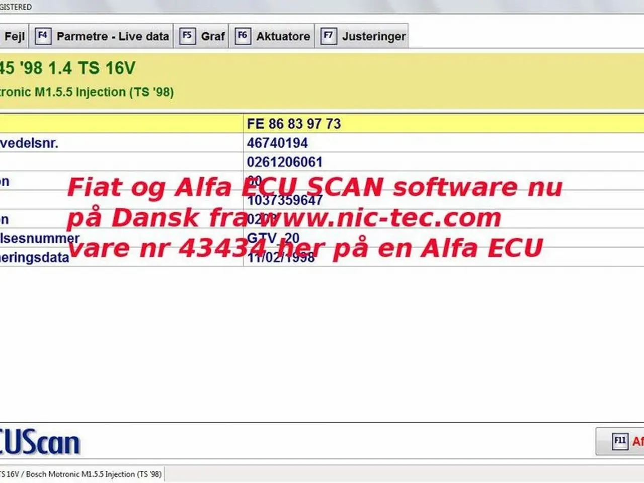 Billede 2 - MultiEcuScan test software for Fiat, Alfa Romeo, Lancia & Chrysler (FCA) fuld licens Original Dansk version