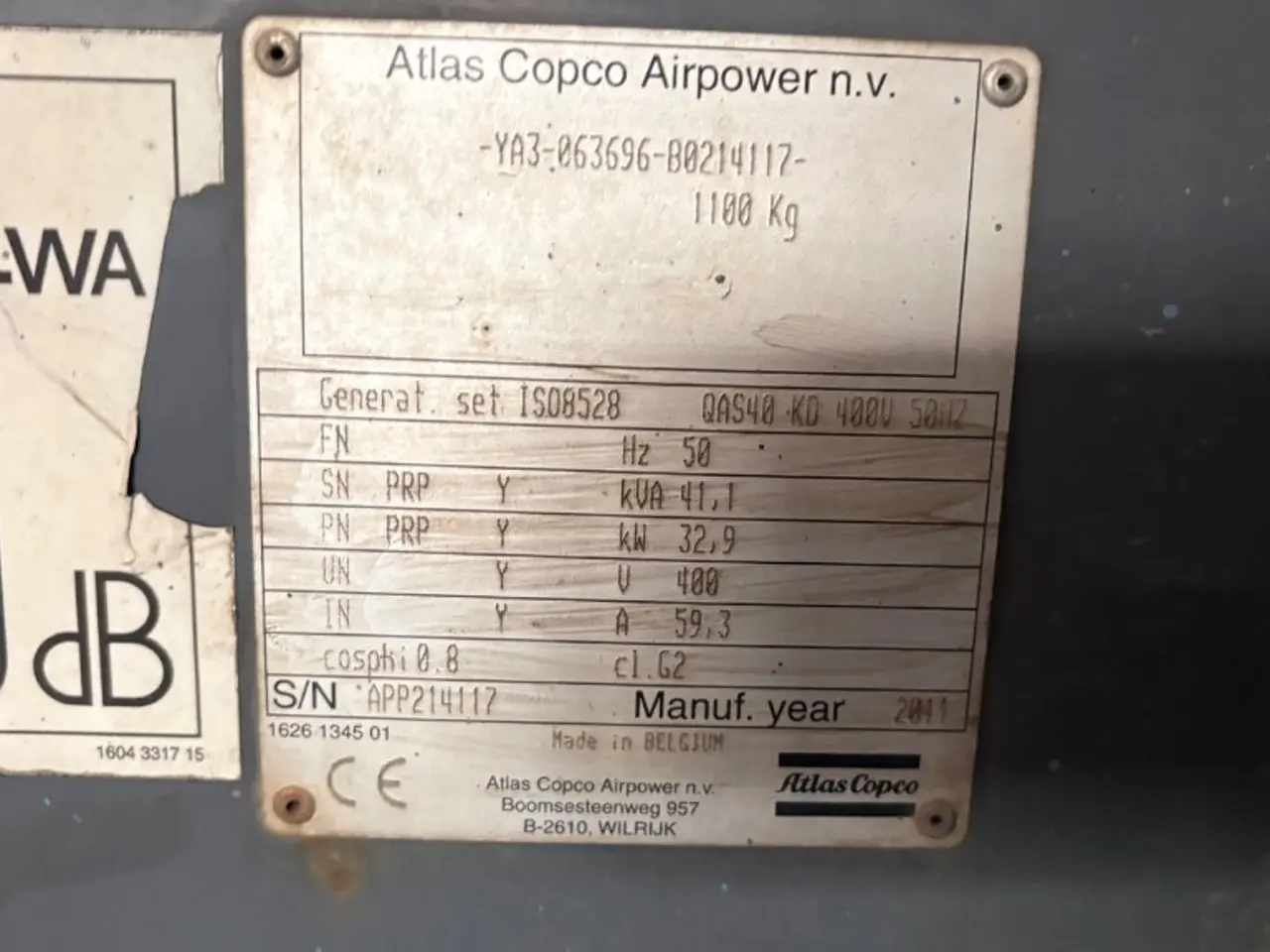 Billede 5 - Atlas Copco QAS 40 Mobil generator 41 kVA / 33 kW