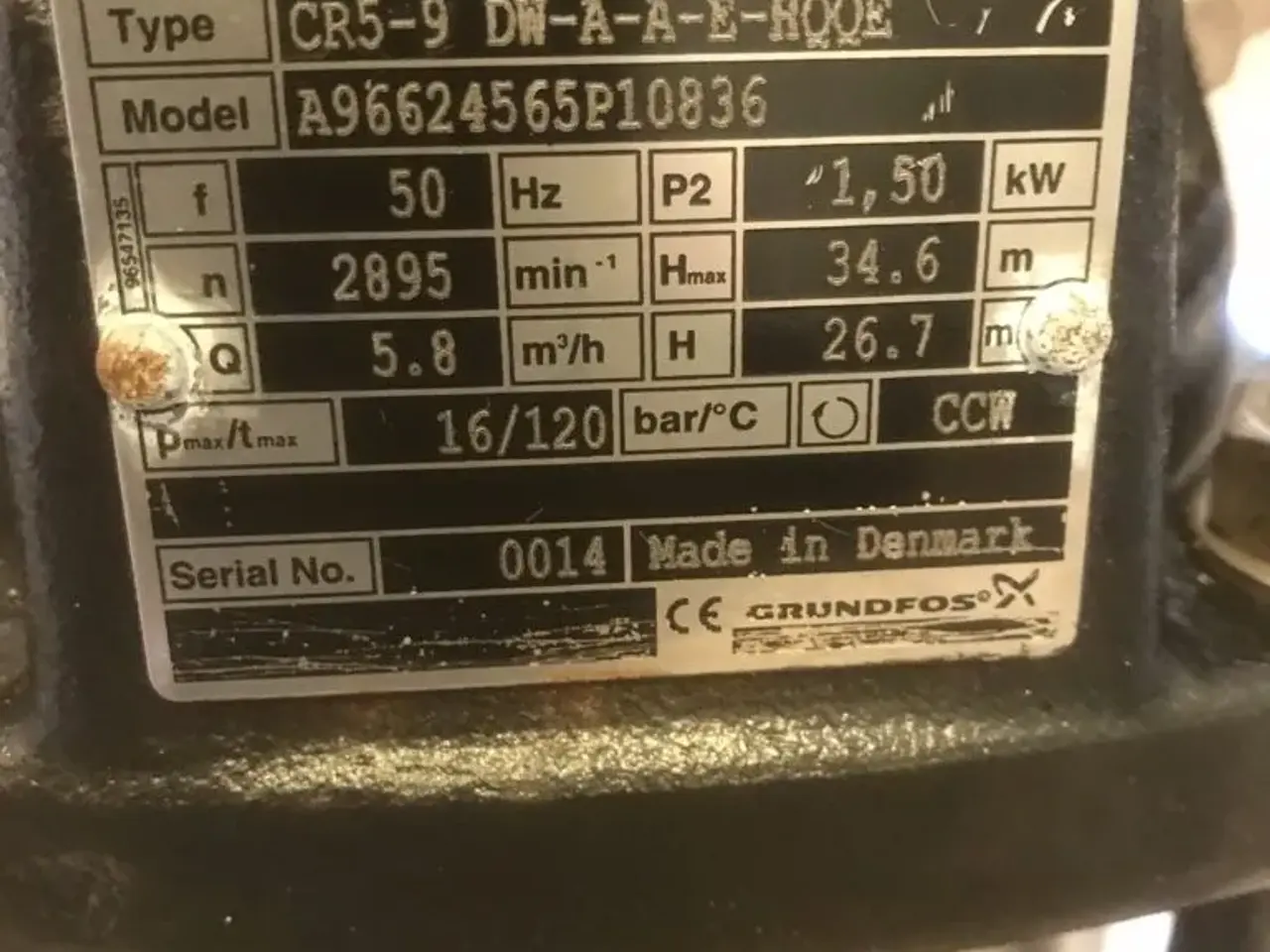 Billede 3 - Grundfos CR5-9 DW injectorpumpe
