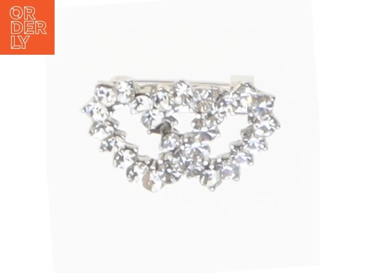 Billede 1 - Sølvfarvet broche med strass (str. 2,5 cm)
