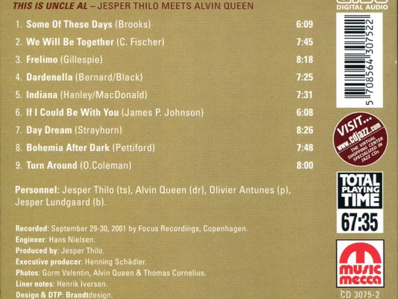 Billede 2 - Jesper Thilo – This Is Uncle Al: Jesper… – CD