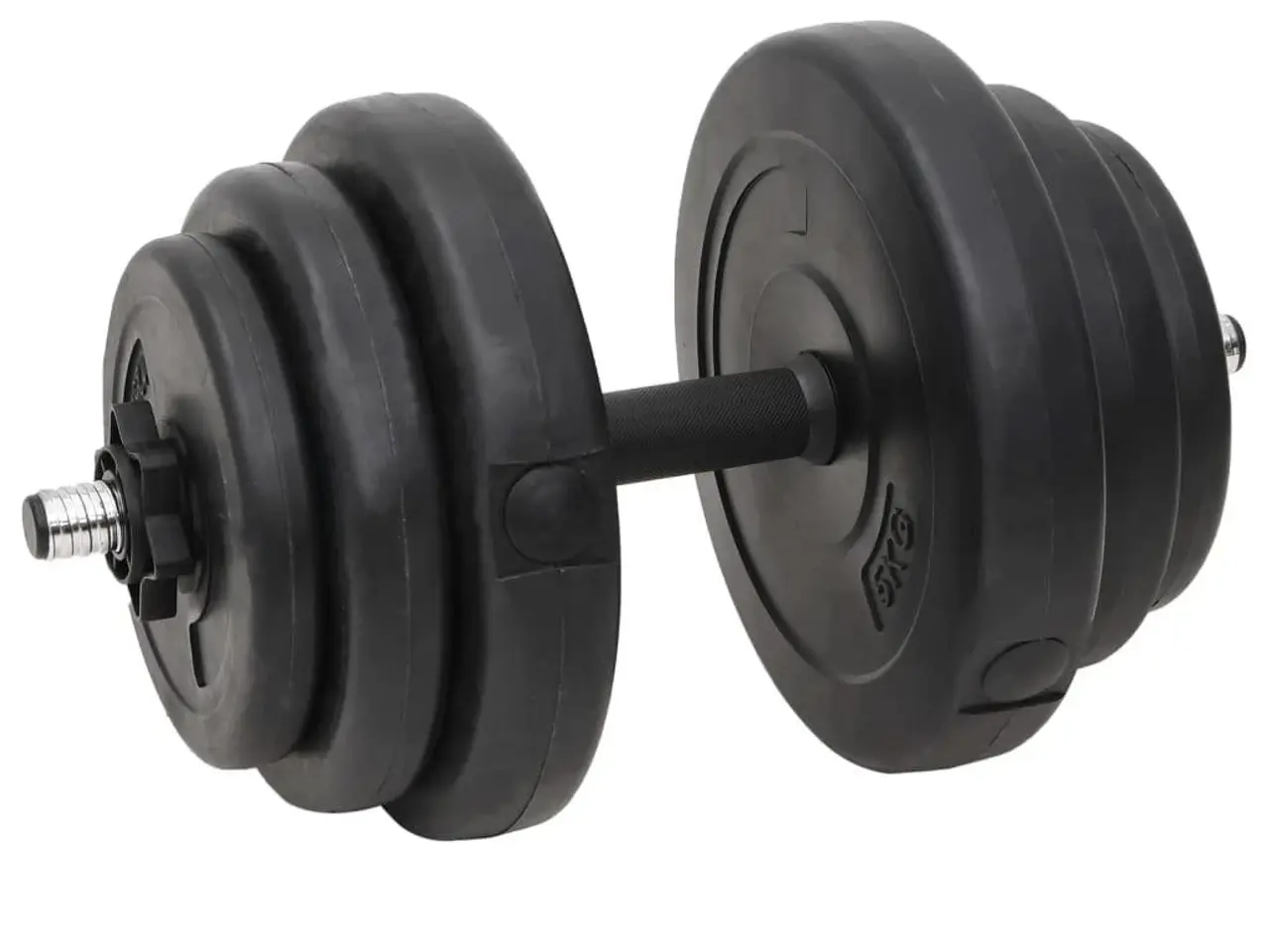Billede 6 - Vægtstang og håndvægte med skiver - 60 kg sæt, sort