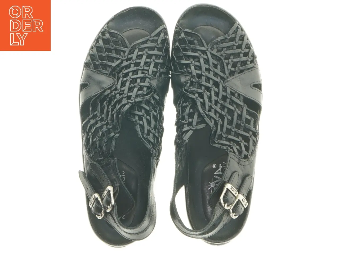 Billede 4 - Sorte sandaler med flettet design fra Ariva (str. 35 )