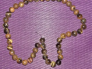 Tiger Eye perler på snor- afrikanske.8 mm-47 styk.