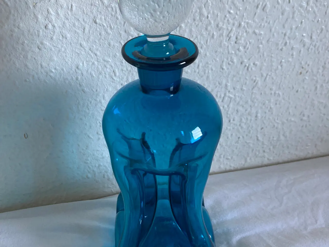 Billede 1 - Blå klukflaske, 25 cms høj