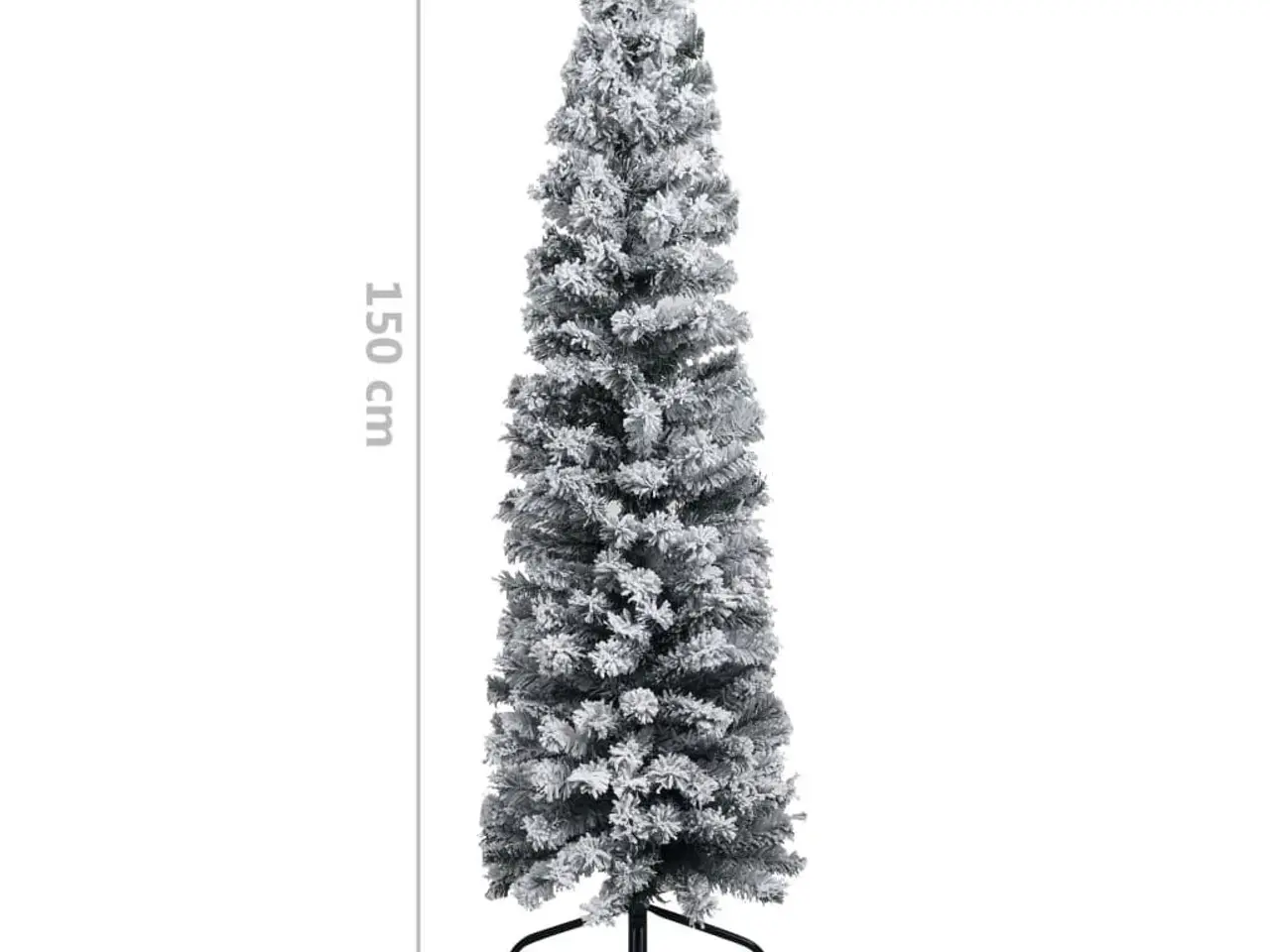 Billede 6 - Smalt kunstigt juletræ med sne 150 cm PVC grøn