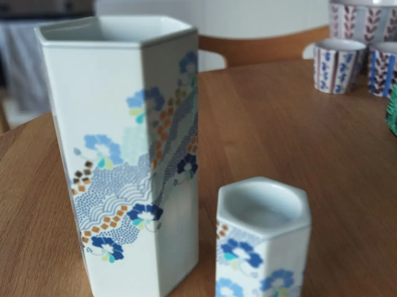 Billede 1 - Sekskantet  stor vase  -  Halling-Koch