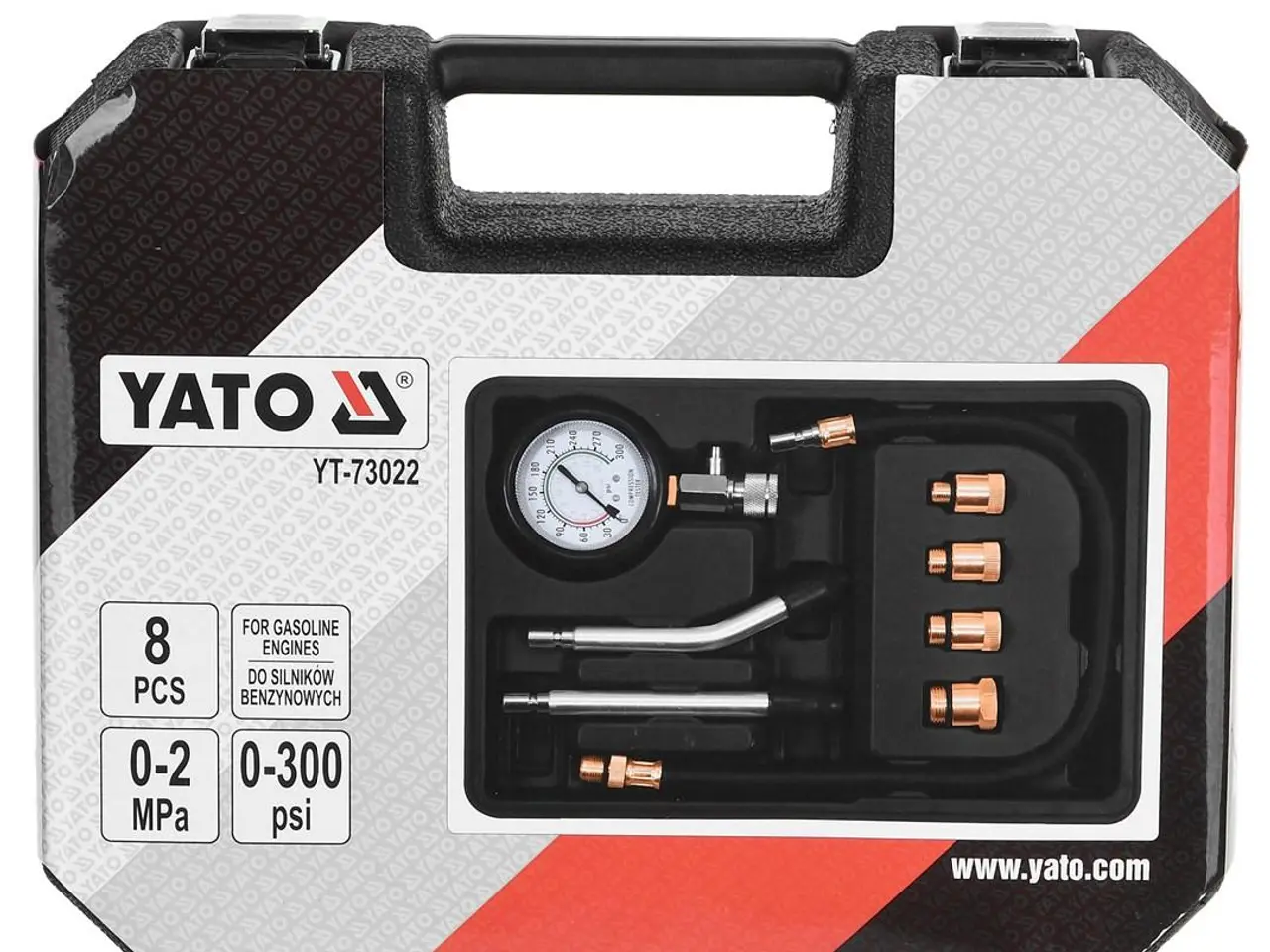 Billede 1 - Kompressionsmåler til benzinmotorer YATO YT-73022 - 8 dele