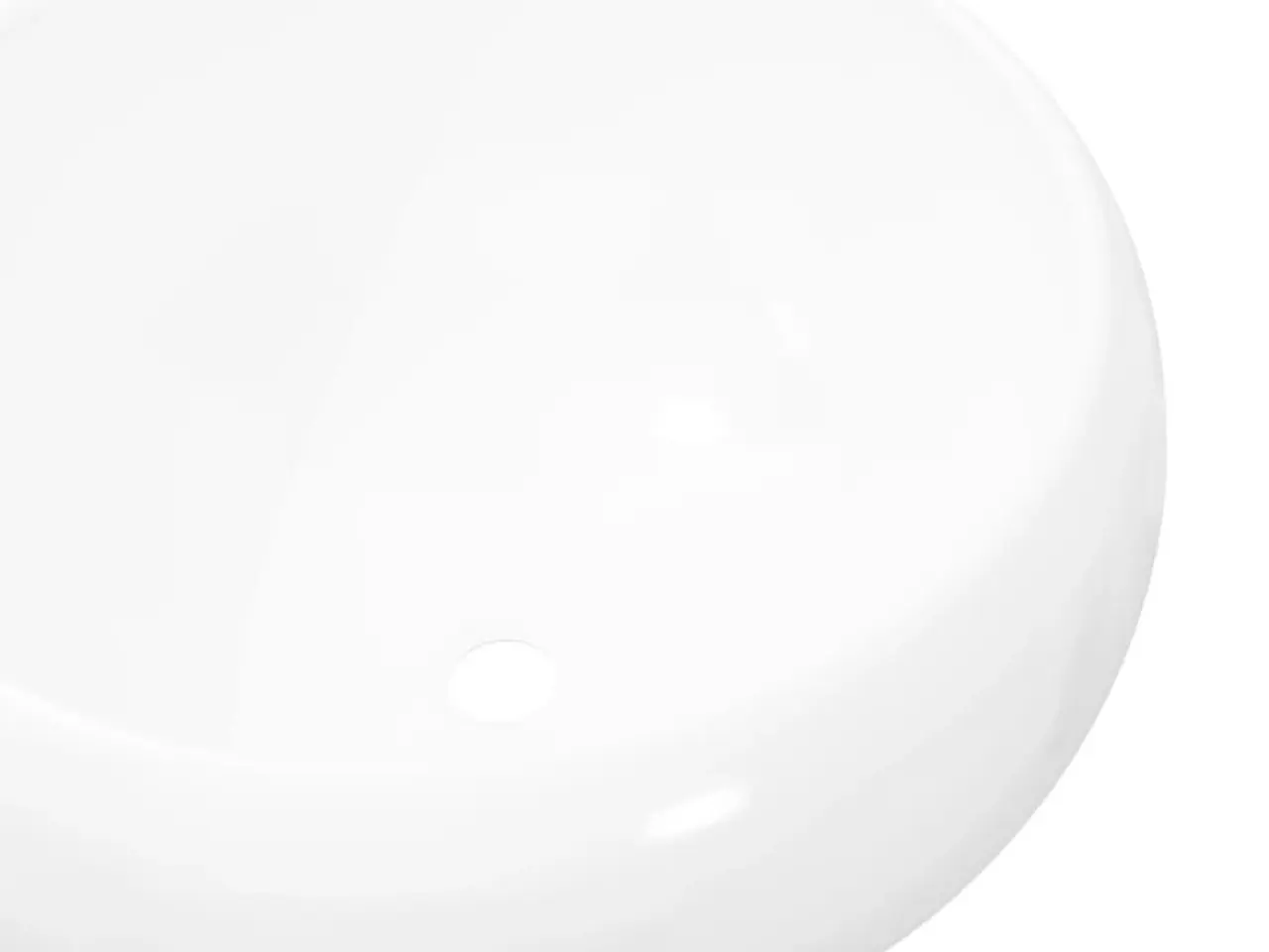 Billede 4 - Rund håndvask i keramik - hvid 40 × 15 cm, bordplade