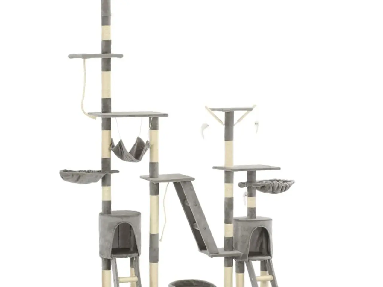Billede 1 - Kradsetræ til katte med sisal-kradsestolper 230-250 cm - grå