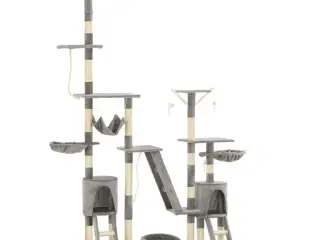 Kradsetræ til katte med sisal-kradsstolper 230-250 cm grå