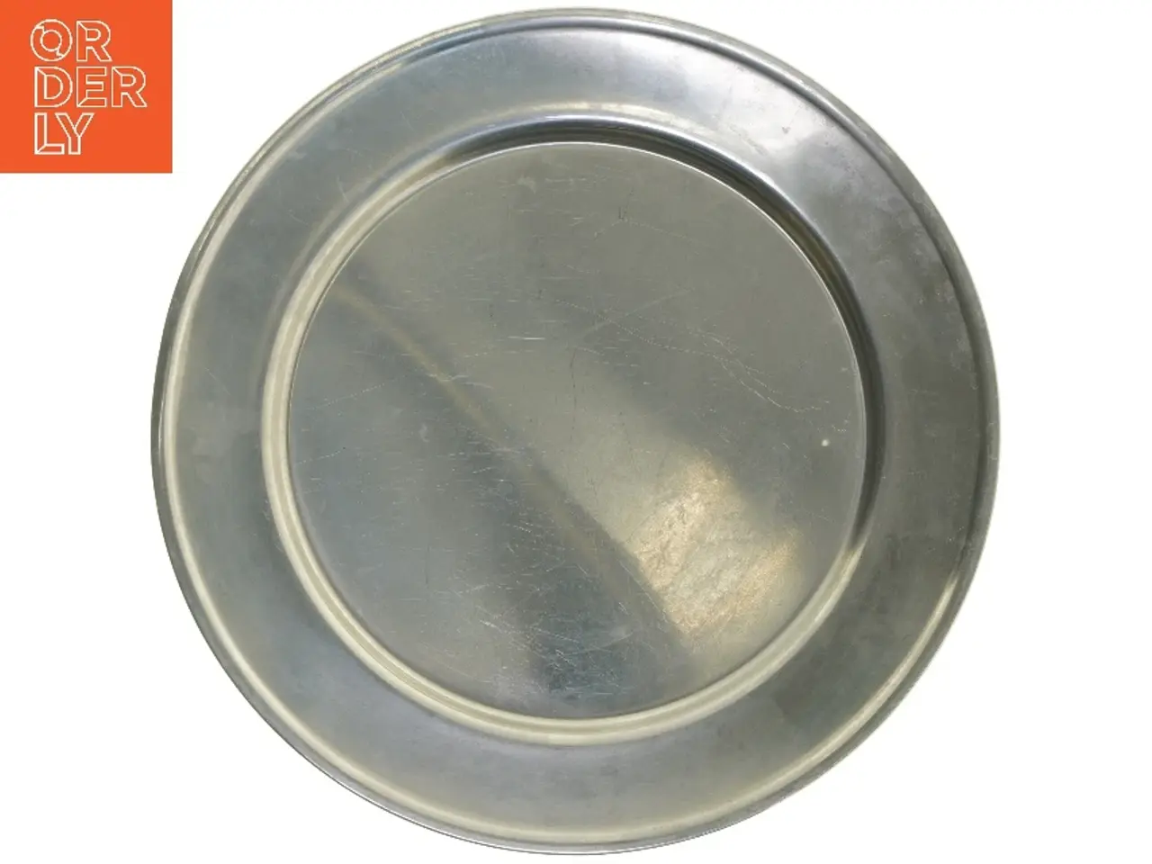 Billede 1 - Rund metalbakke/stålfad (str. Ø 37,5 cm)