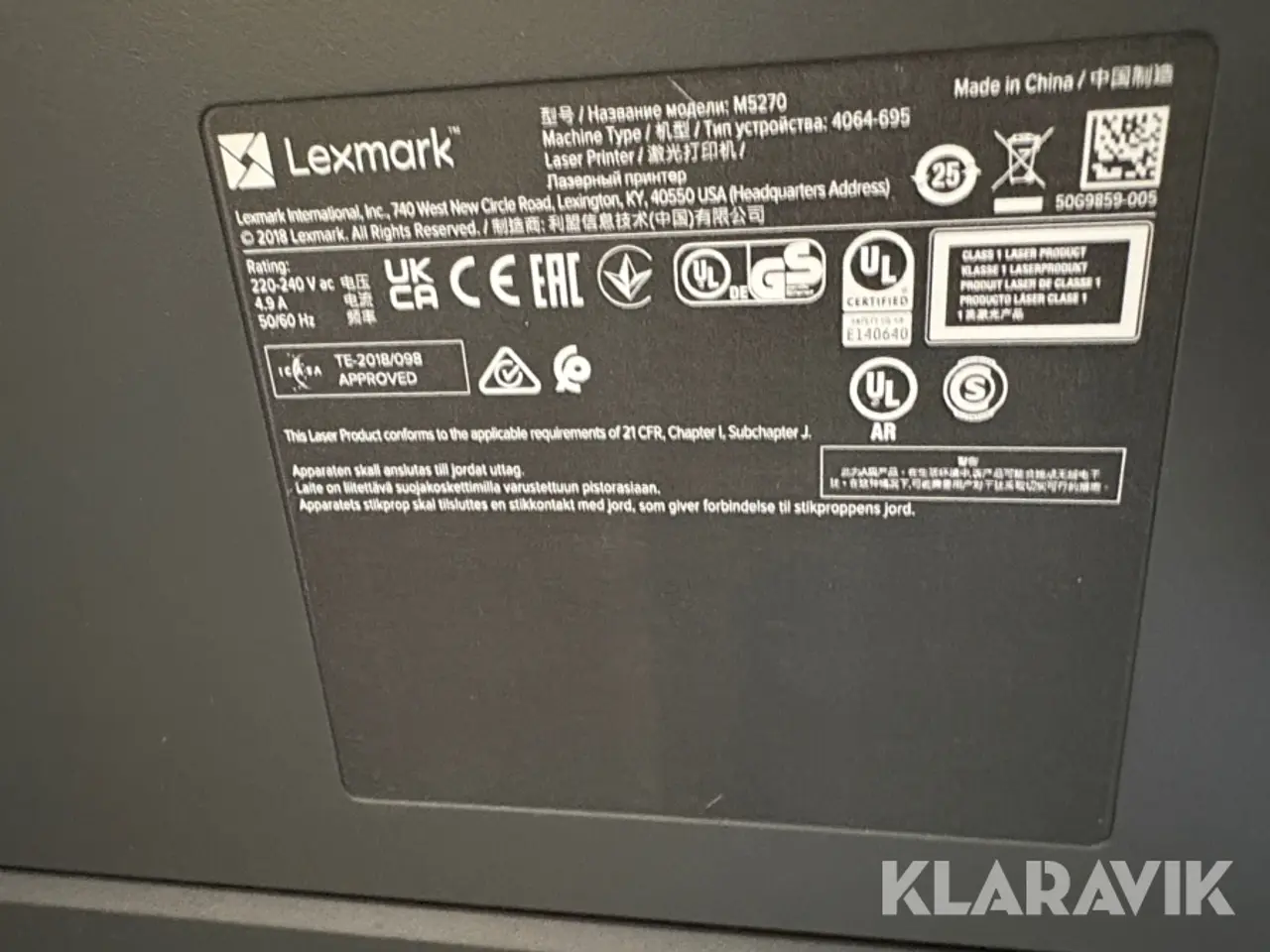 Billede 11 - Printer Lexmark M5270 1 styk