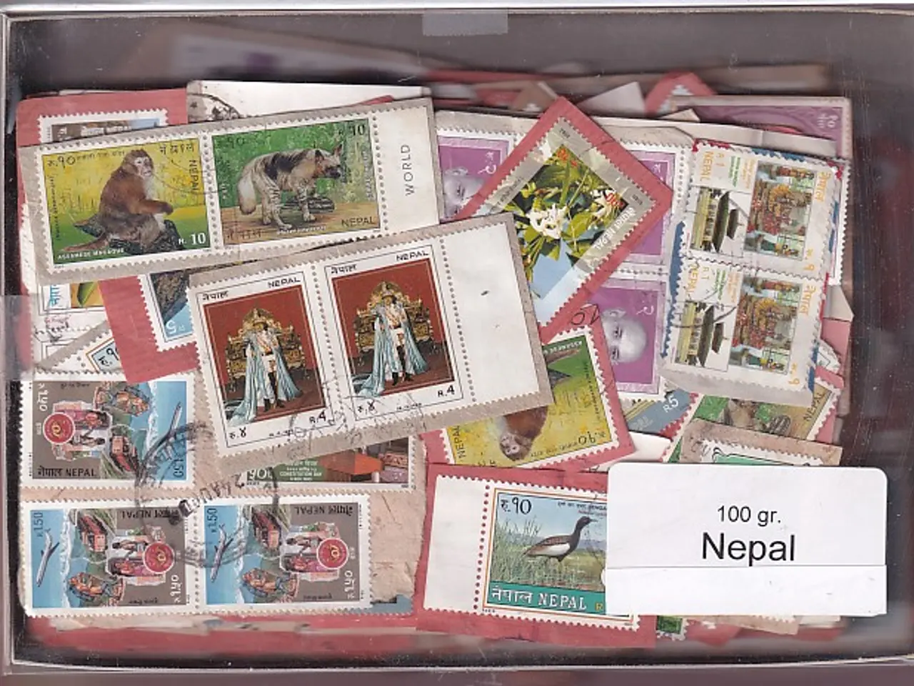 Billede 1 - Nepal 100 g. Brevklip m. Billedmærker
