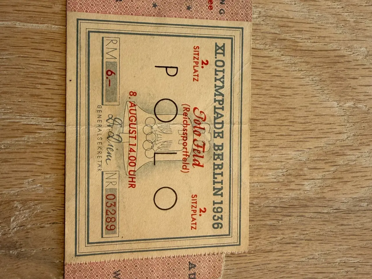 Billede 3 - 🇩🇪 OL BERLIN 1936 – HISTORISK TILDELINGSDOKUMENT
