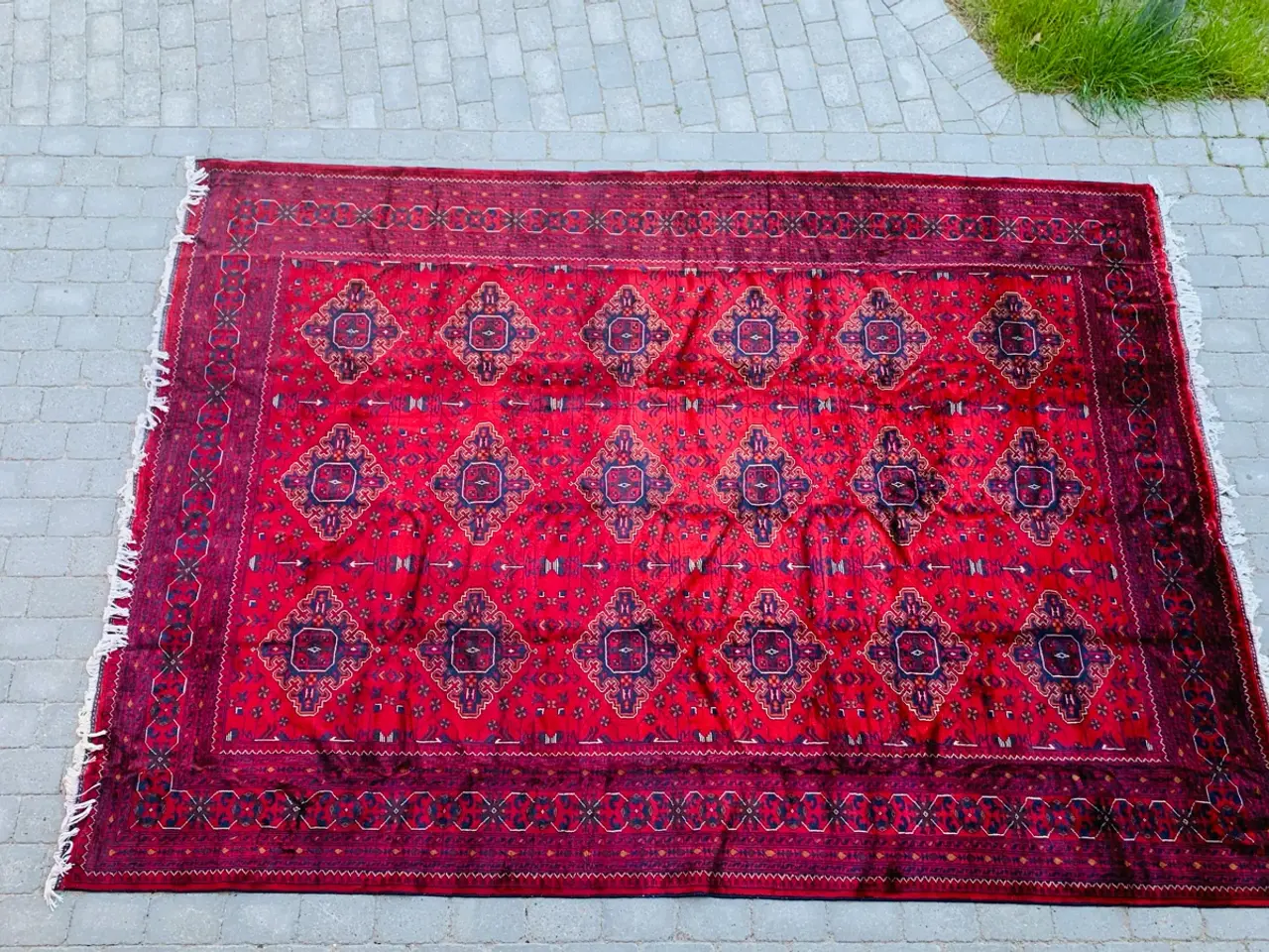 Billede 1 - Ægte håndlavet afghansk tæppe – ca. 9 m²