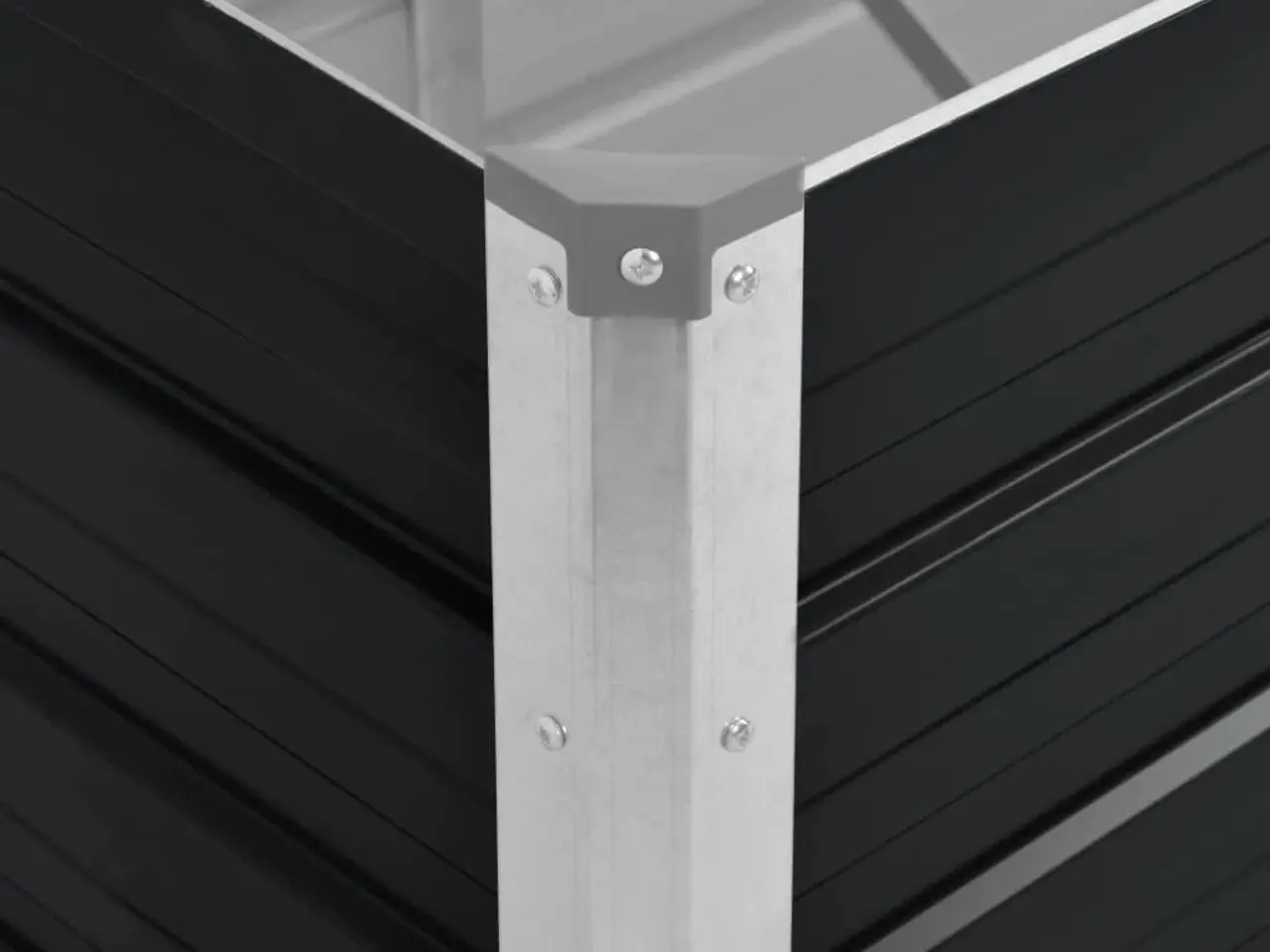 Billede 5 - Hævet plantekasse 240×80×45 cm i galvaniseret stål - antracitgrå