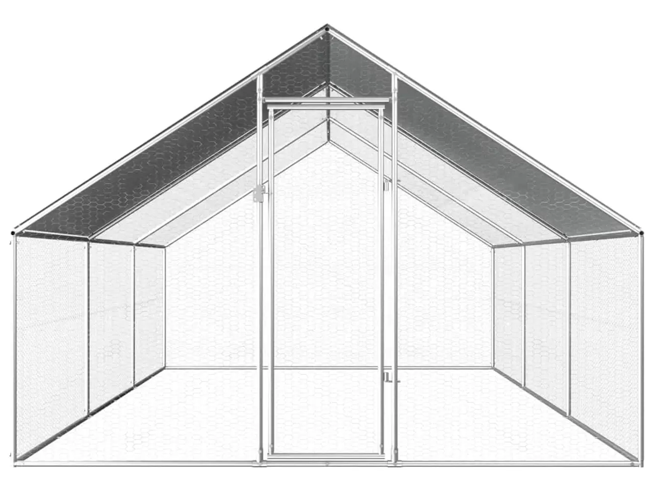 Billede 2 - Udendørs hønsebur 2,75 x 6 x 1,92 m - galvaniseret stål