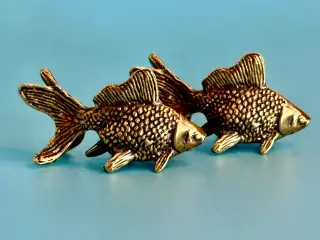 Vintage guldfiskefigurer af messing