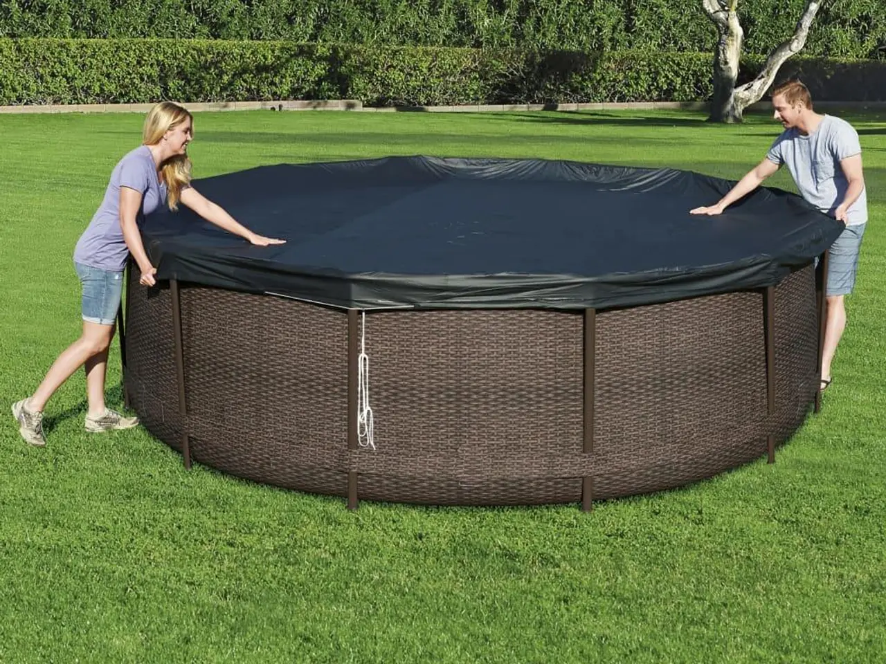 Billede 5 - Bestway Flowclear poolovertræk 366 cm - antracitgrå