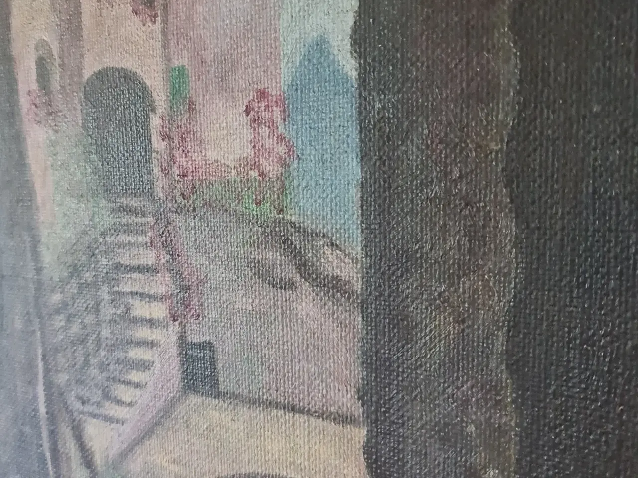 Billede 3 - Signeret oliemaleri fra 1966 – sydlandsk motiv