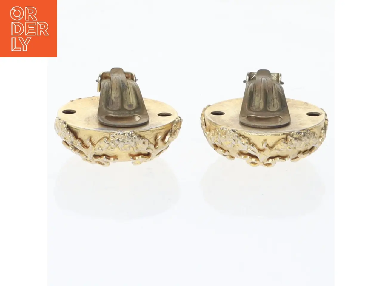 Billede 3 - Runde clips øreringe i guldfarvet metal Ø 2,5 cm (str. Ø 2,5 cm)