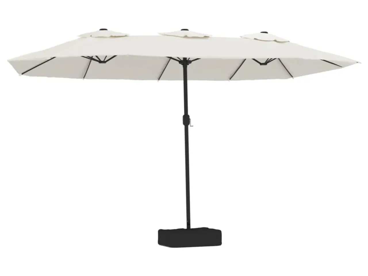 Billede 2 - Parasol m. dobbelt parasoldug 449x265 cm sandhvid