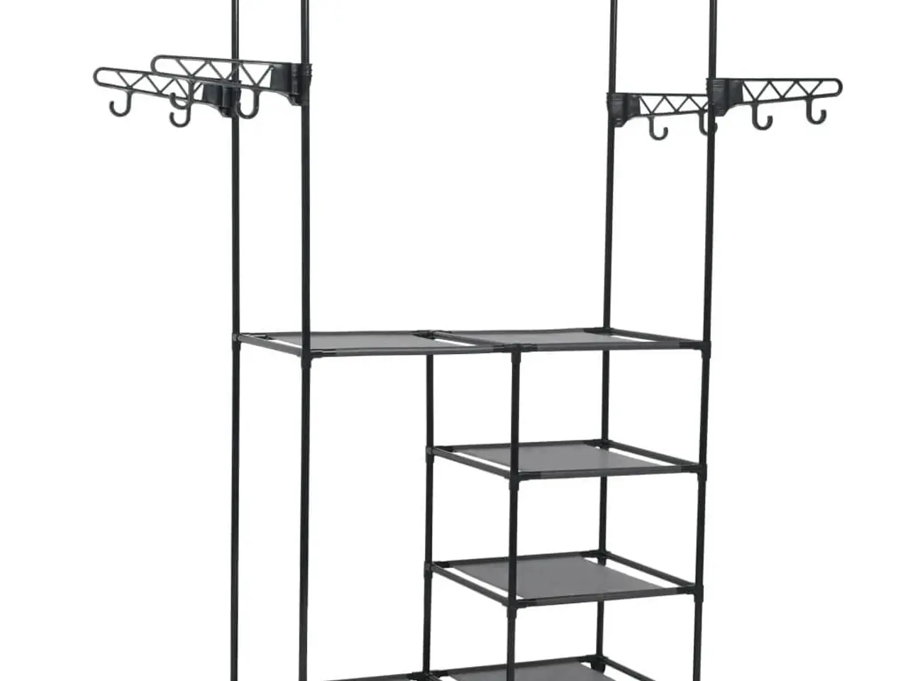 Billede 1 - Tøjstativ med 4 hylder 87 x 44 x 158 cm - sort