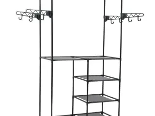 Tøjstativ 87x44x158 cm stål og ikke-vævet stof sort