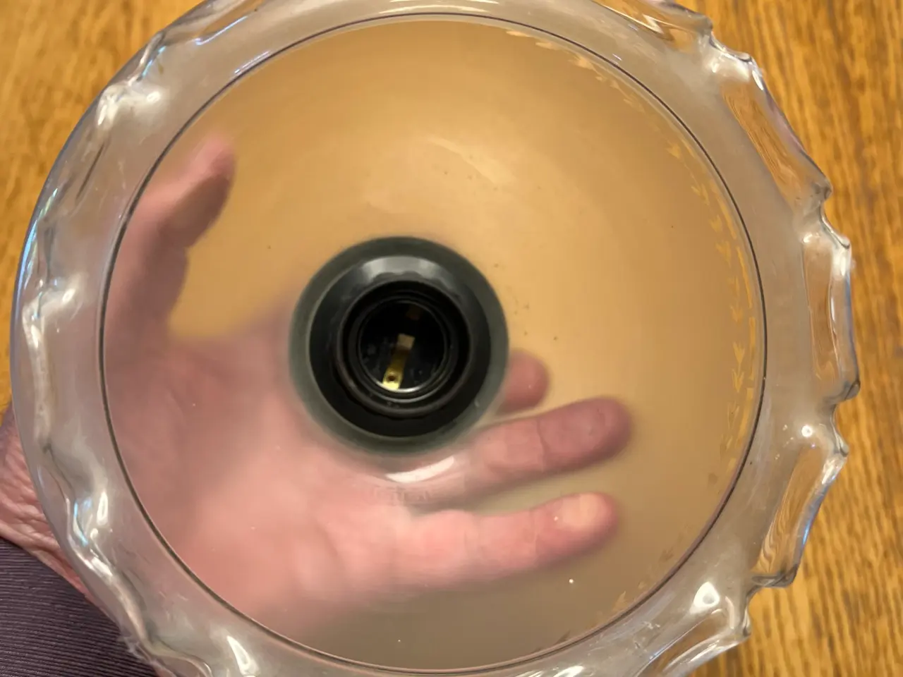 Billede 3 - Antik lampe af klart glas