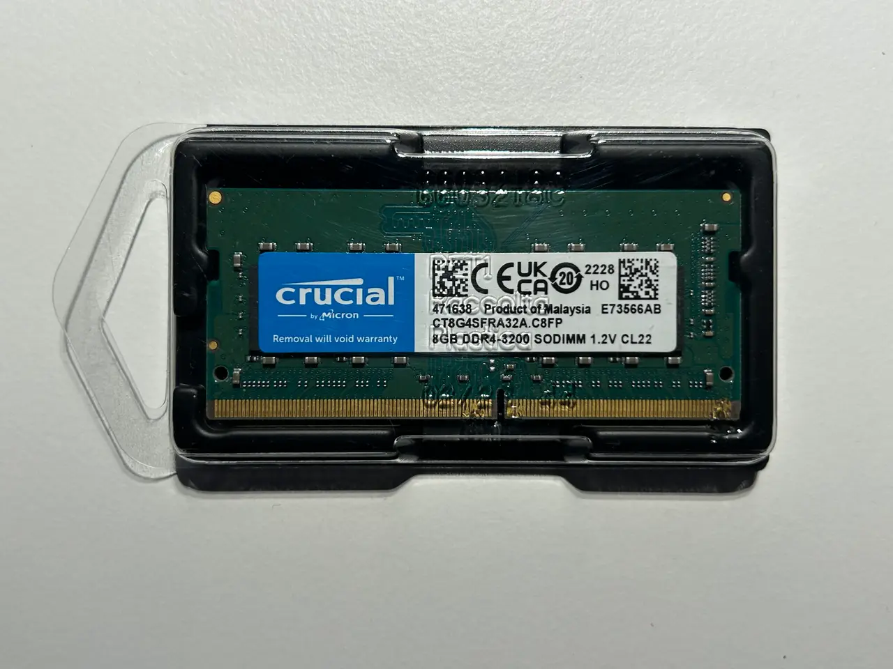 Billede 1 - Crucial 8GB DDR4 SODIMM 3200 RAM