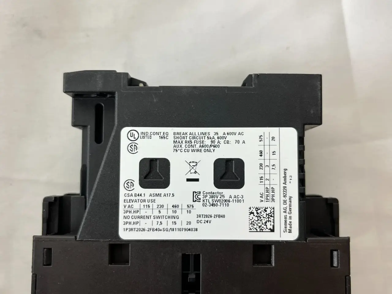 Billede 9 - parti of 10x Siemens Sirius 3RT2025-2FB40 24V DC