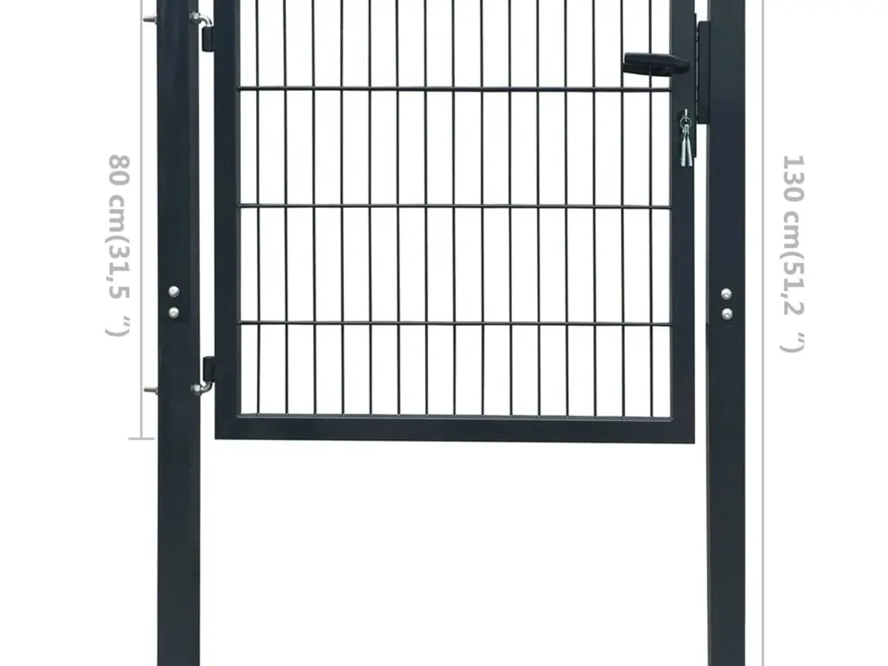 Billede 6 - 2D hegnslåge - enkel havelåge antracitgrå 100×80 cm