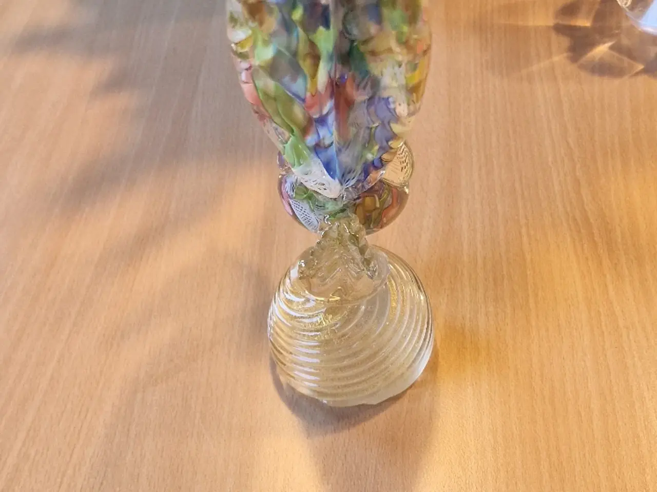 Billede 2 - Murano glasfigur fugl i farvet glas